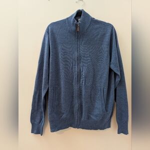 Piatelli Merino Wool Zip Up Sweater Size Large